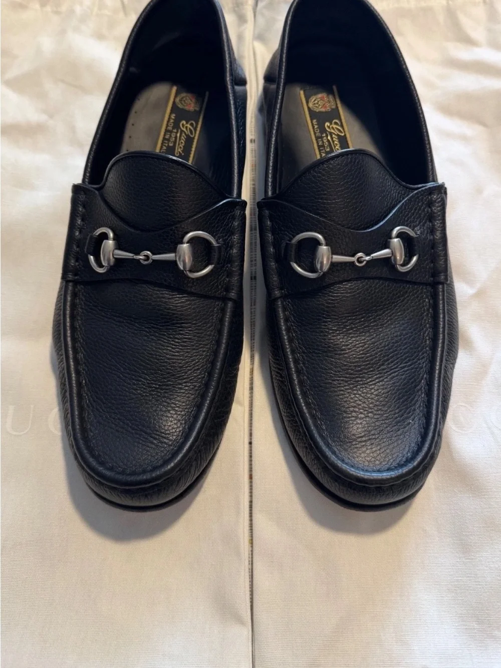 Gucci Calfskin Mens 1953 Horsebit Loafers Size US 9.5 Black